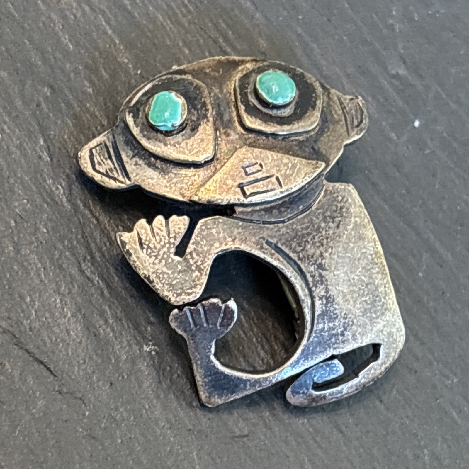 Graziela Laffi Peru Monkey Sterling Silver Enamel Eyes Vintage Brooch Yd