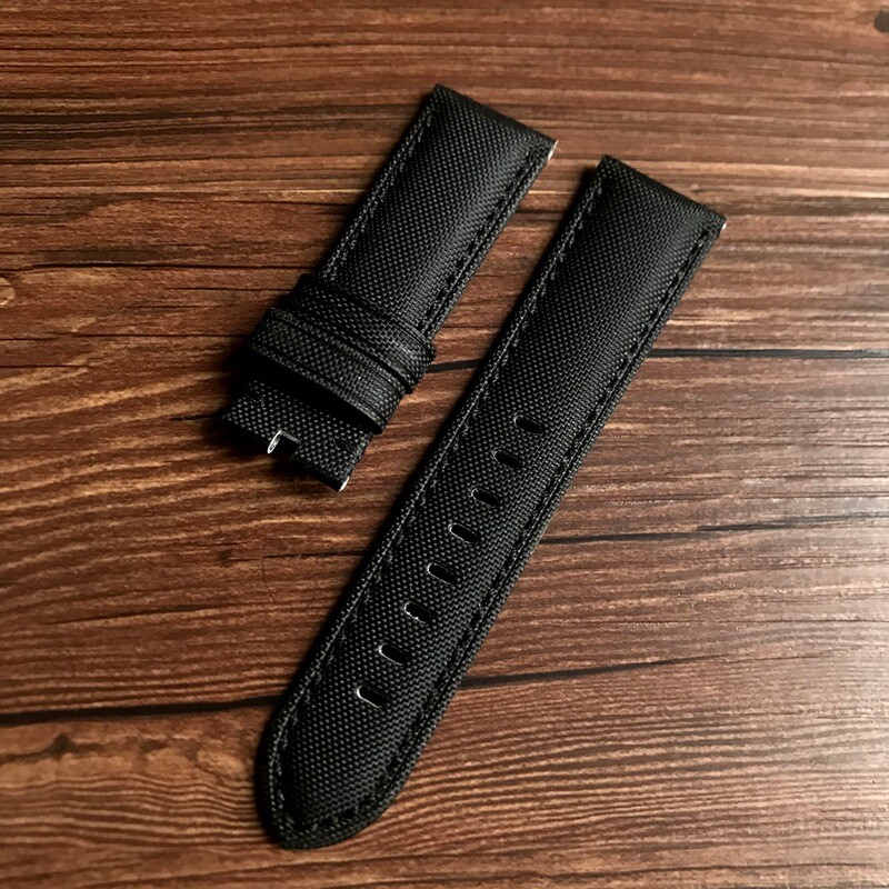 Quality Carbon Fibre Bottom Canvas Watch Band Straps Mens for Panerai 22 24 26mm