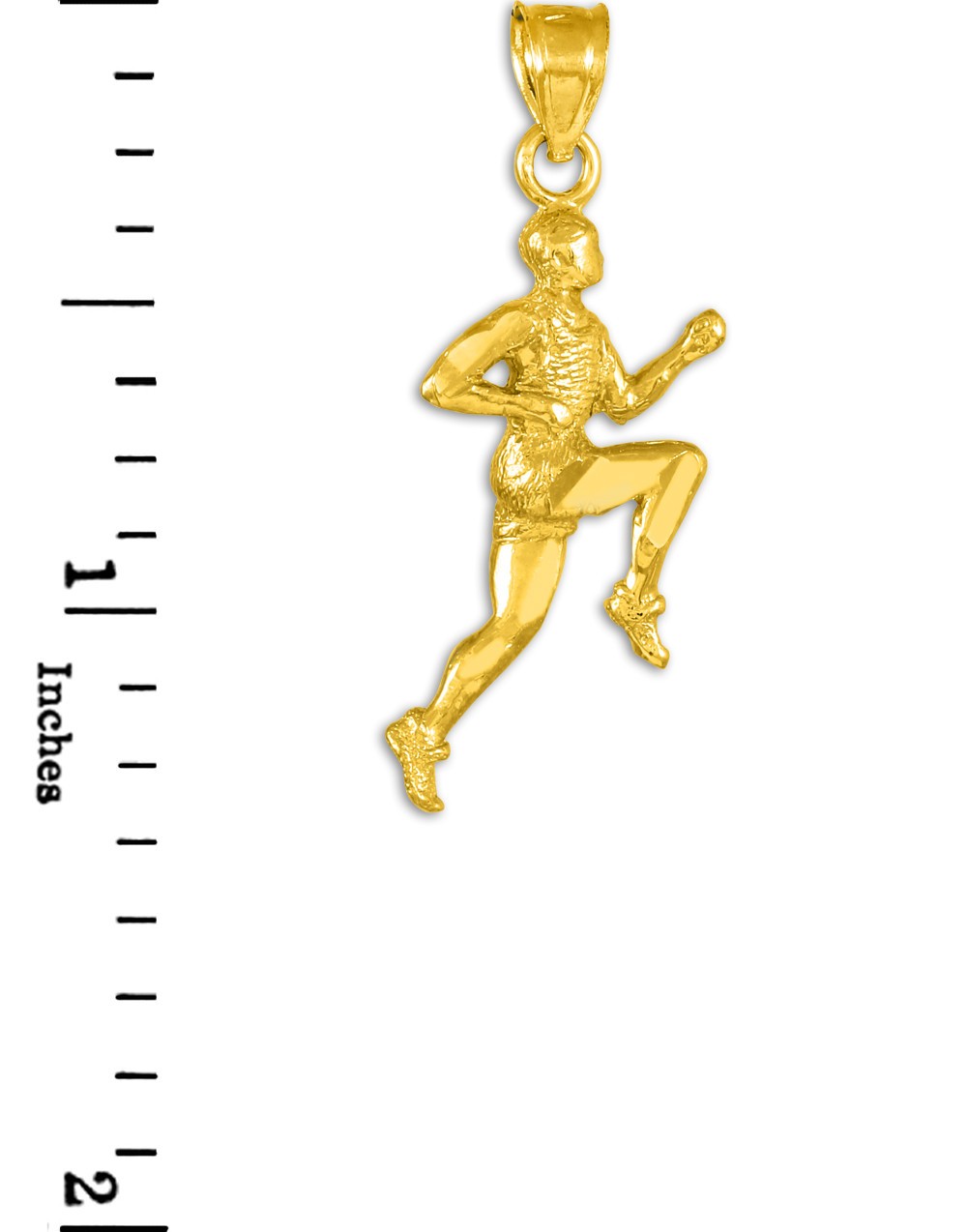 Solid Gold Runner Pendant Necklace (Available In Yellow/White Gold)