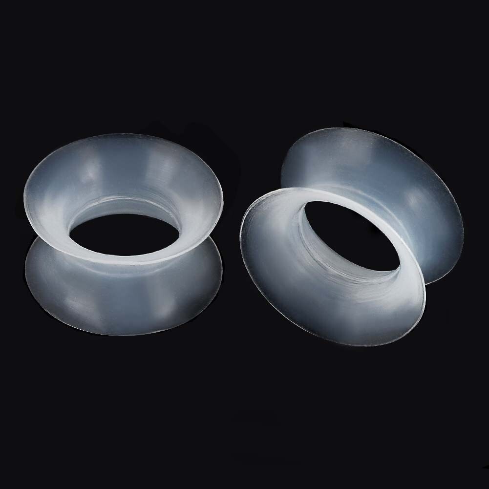 1Pair Silicone Soft Ear Tunnels Plugs Gauges Earskin Earlets Expander 2g-3/4″