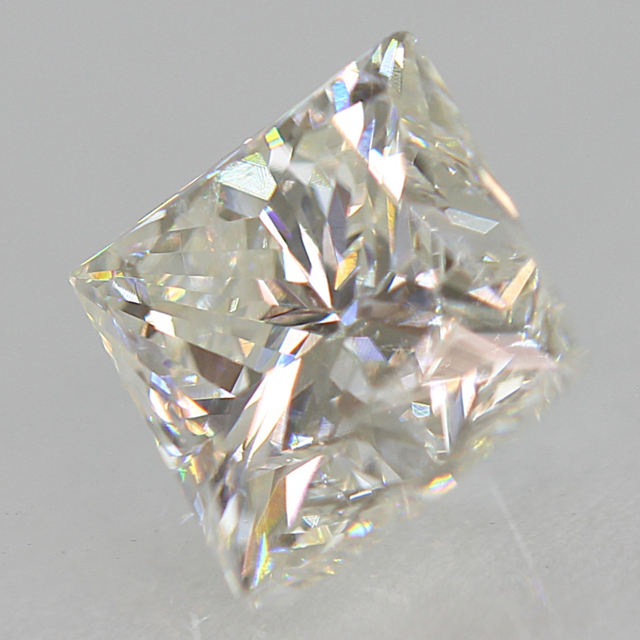 Certified 0.57 Carat H VVS2 Princess Natural Enhanced Loose Diamond 4.29×4.2mm