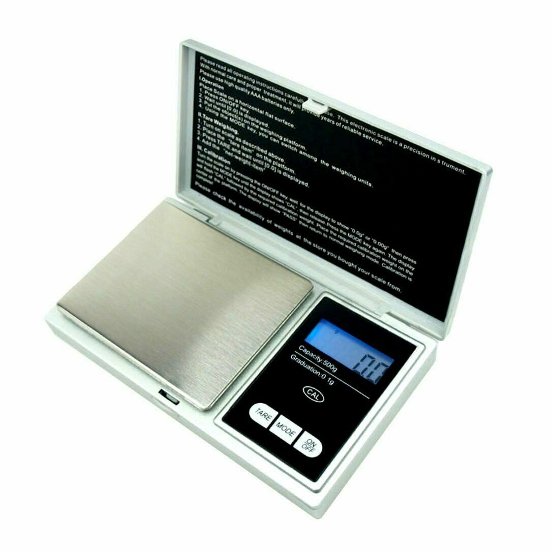 500g x 0.1g Digital Pocket Scale .1g Precision – portable – Silver – CS500