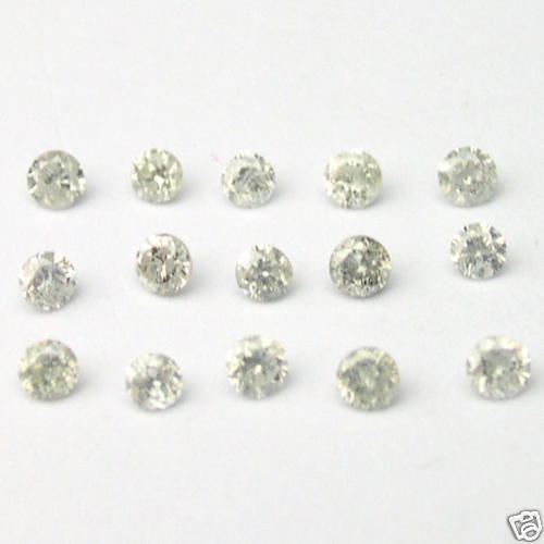 1/4 Carat 1.3mm WHITE ROUND BRILLIANT POLISHED DIAMONDS