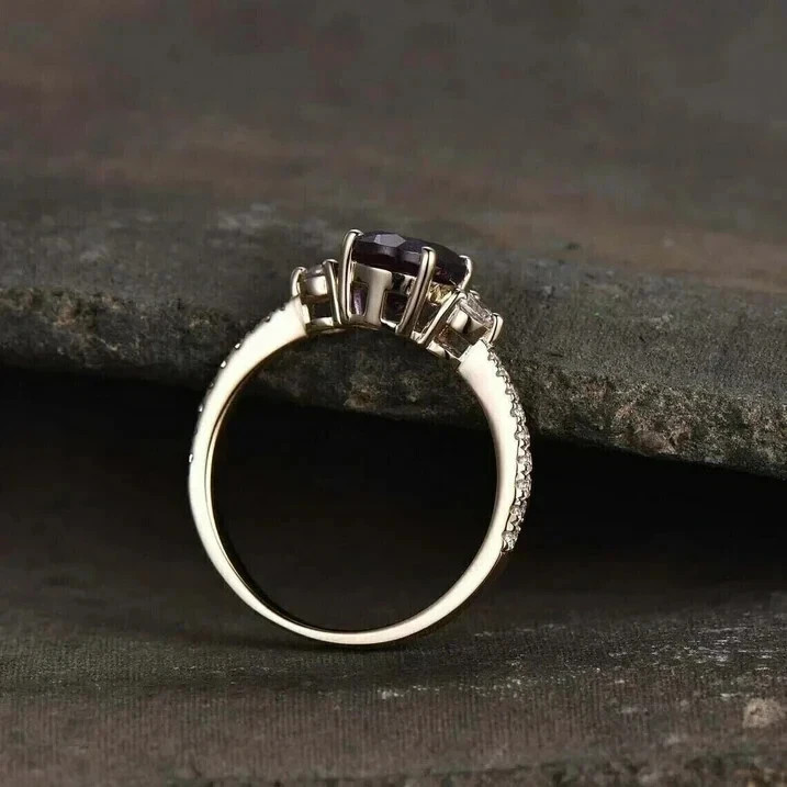 Color Change Alexandrite Gemstone Sterling Silver Ring Gift For Mother