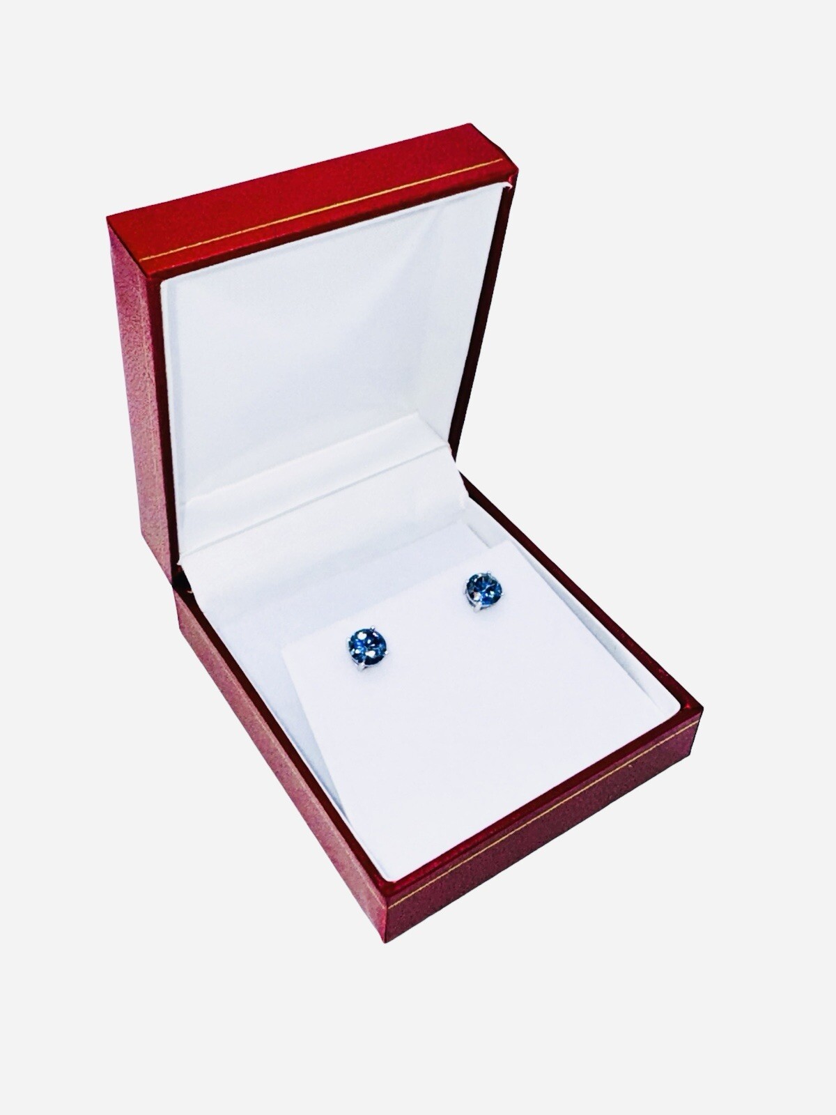 2.00 CT TANZANITE STUD EARRINGS 14K WHITE GOLD ROUND CUT BASKET PUSH BACK 7MM