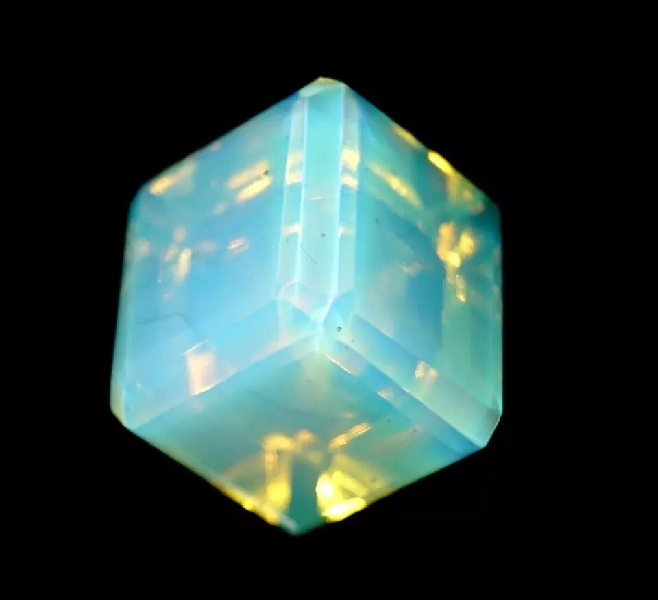 Opal Cube Cut Untreated Natural Fire Welo Australian Certified 80+ Ct Gemstone