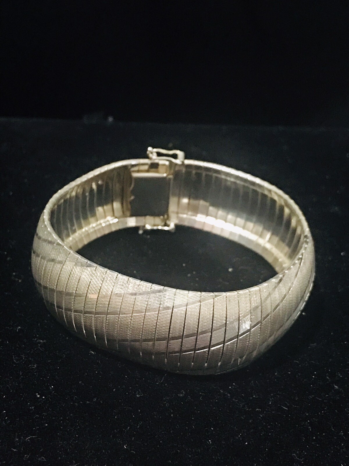 vintage sterling silver diamond cut bracelet italy SU 28.5 Grams 7.5”