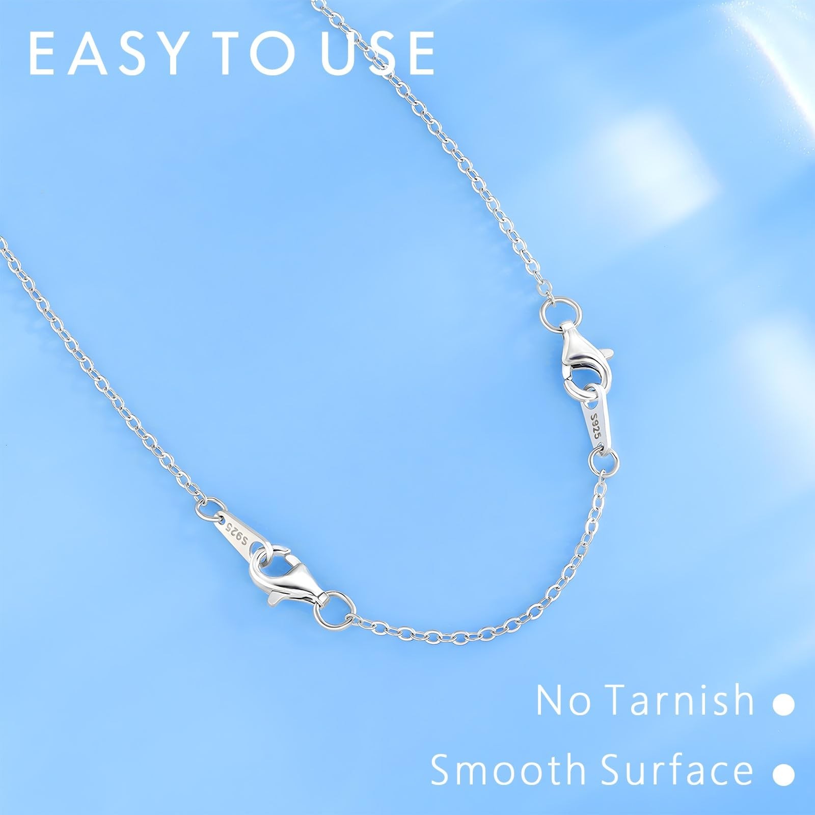 VANBARIS Sterling Silver Necklace Extenders for Women Silver Chain Extension …
