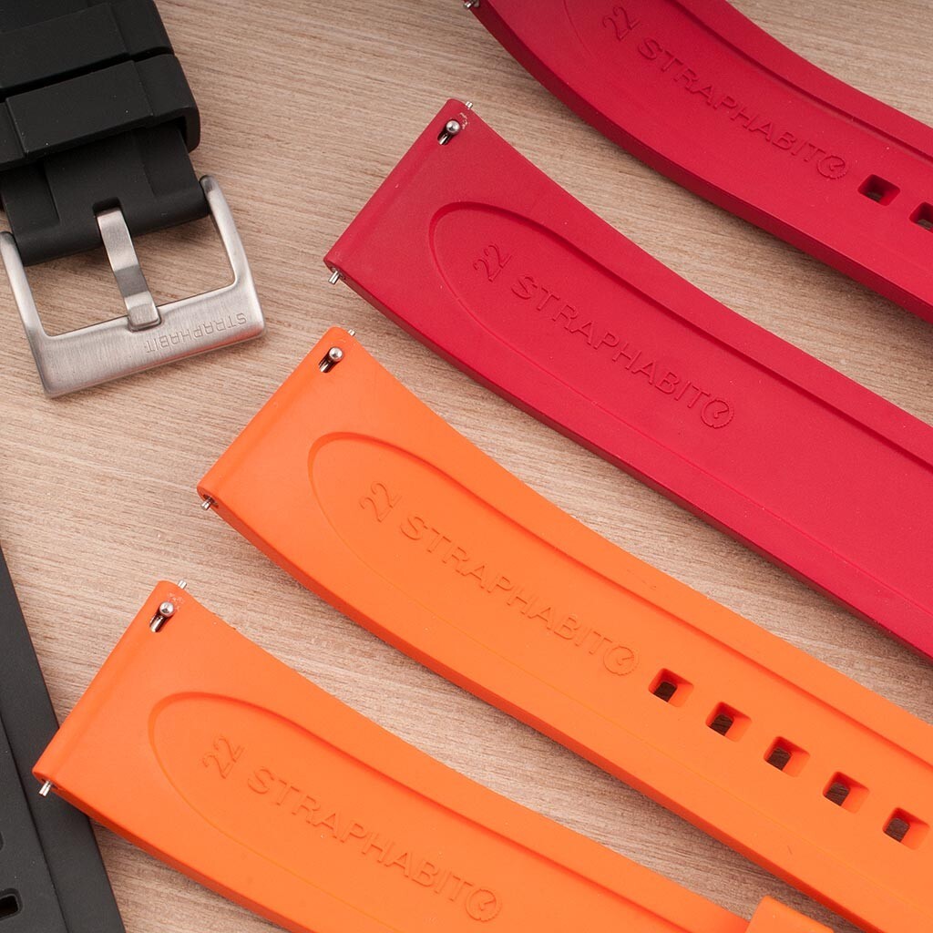 Extra Long for Big + Large Wrists FKM Rubber Quick Release Watch Strap Band Dive