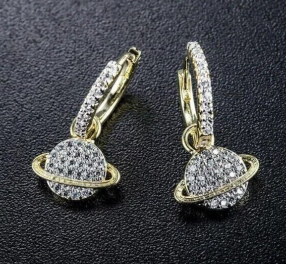 Women’s VVS Simulated Diamond Classy Drop Hoop Earring 925 Sterling Silver