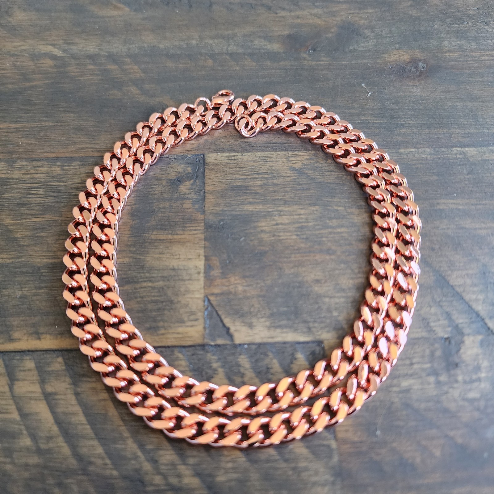 Pure Copper Cuban Chain Necklace – 7 mm Heavy Cuban Link Chain 22″-24″