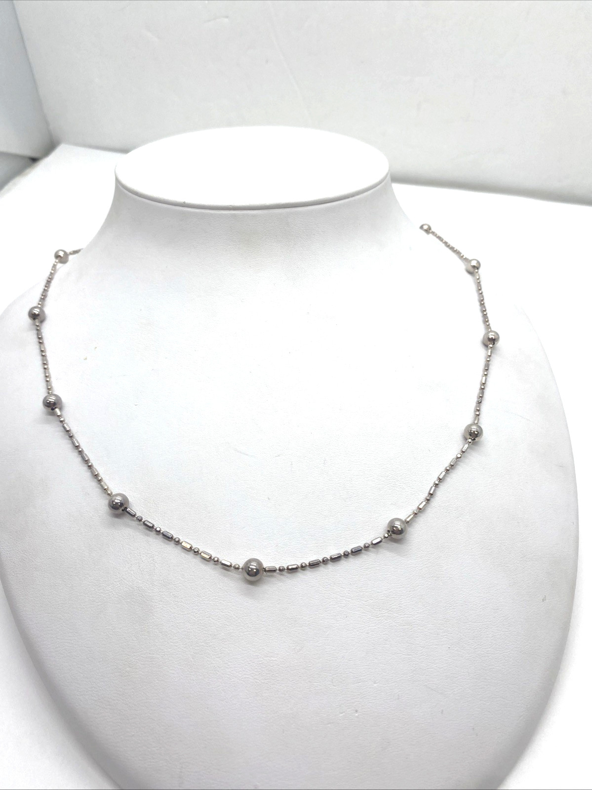 Vintage 925 Sterling Silver Ball Bead and Chain Link 20″ Necklace (7.8 Grams)