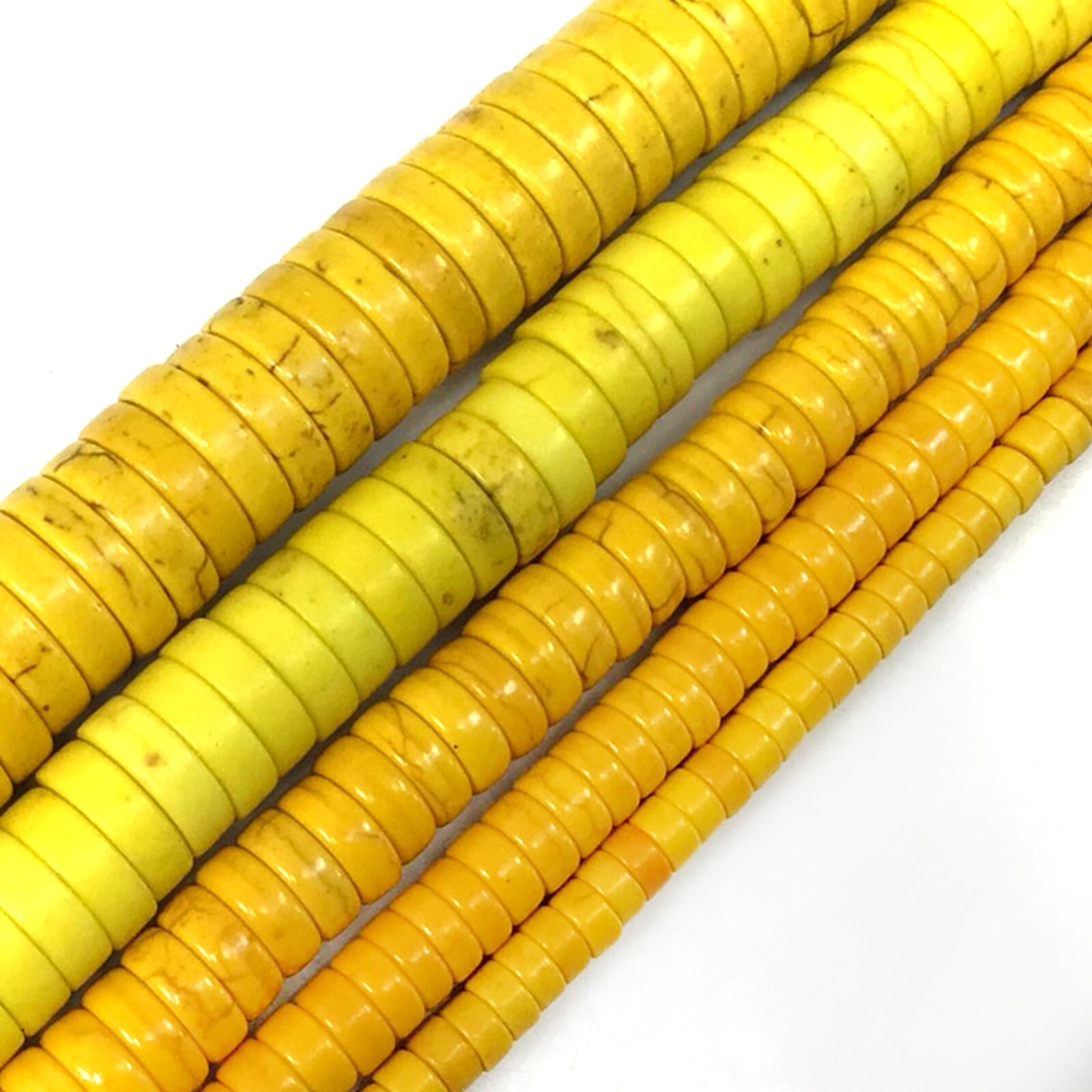 Gemstone Yellow Howlite Turquoise Flat Heishi Beads 15″ 4mm 6mm 8mm 10mm 12mm