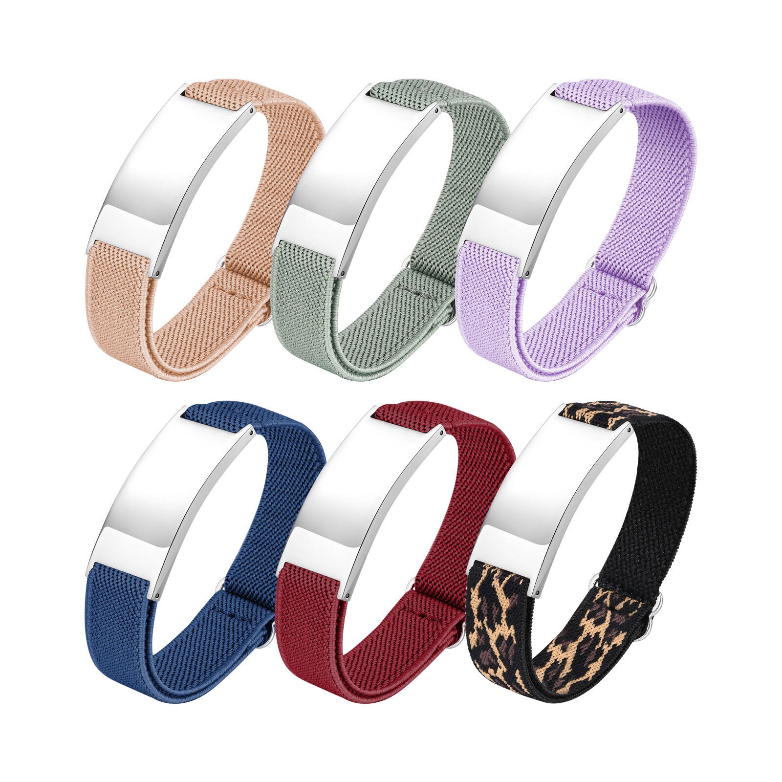 Personalized Medical Alert ID Bracelet Elastic Emergency Bangle Wristband Unisex