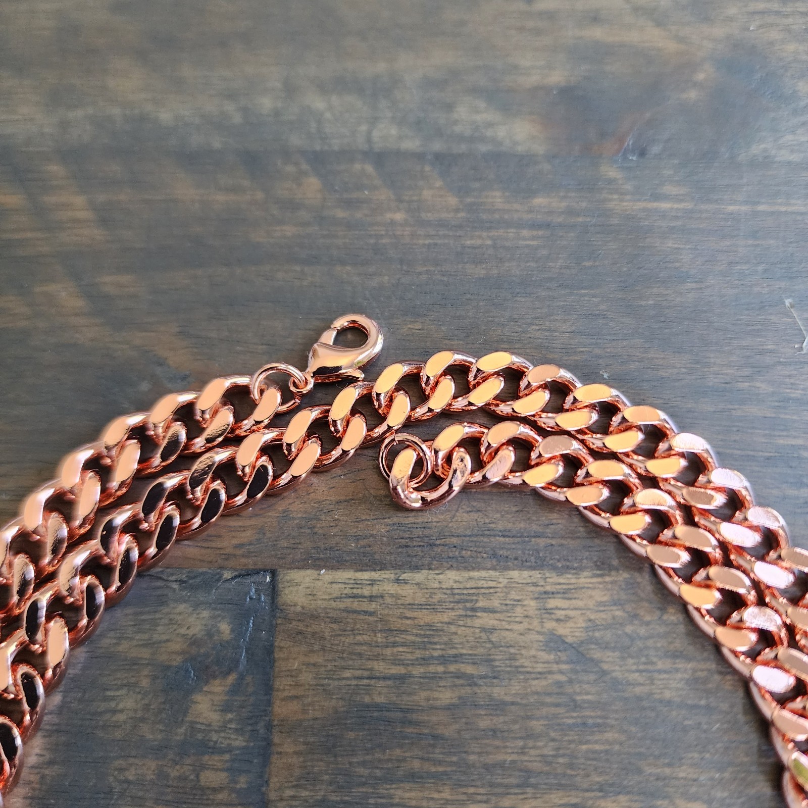 Pure Copper Cuban Chain Necklace – 7 mm Heavy Cuban Link Chain 22″-24″