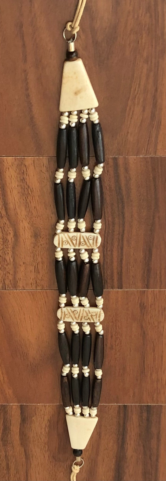 Native American Buffalo Bone Hairpipe Tribal Choker Traditional 4 Row Necklace