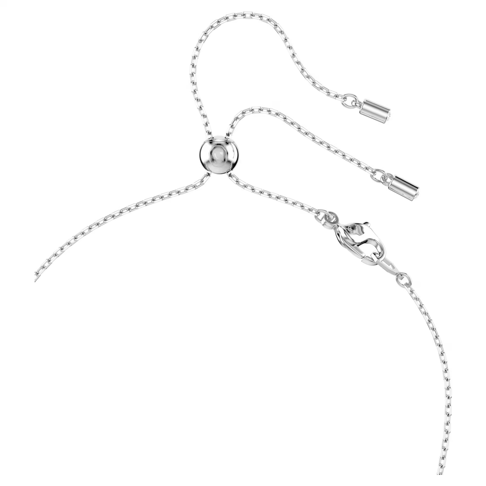 Constella Y White Rhodium Plated Necklace Round Cuts Crystal Pearl New