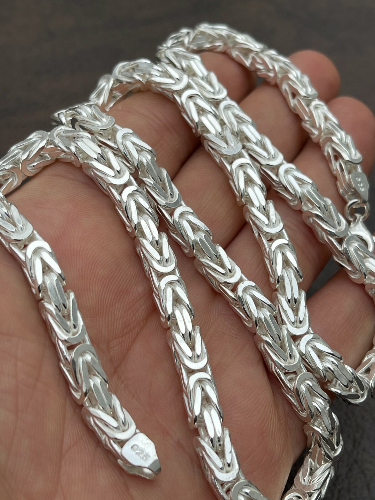 Men’s Byzantine Rope Chain Real Solid 925 Sterling Silver Necklace 6mm 18″-30″