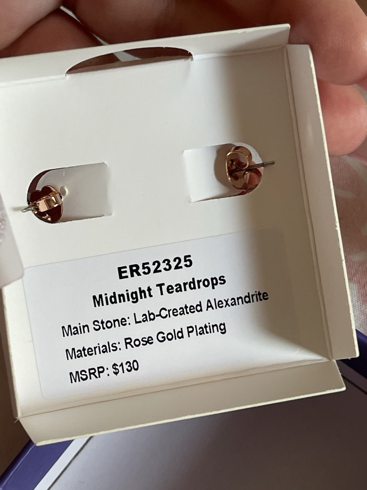 Bomb Party BP June 2026 Alexandrite Rose Gold Hoops Midnight Teardrops Earrings