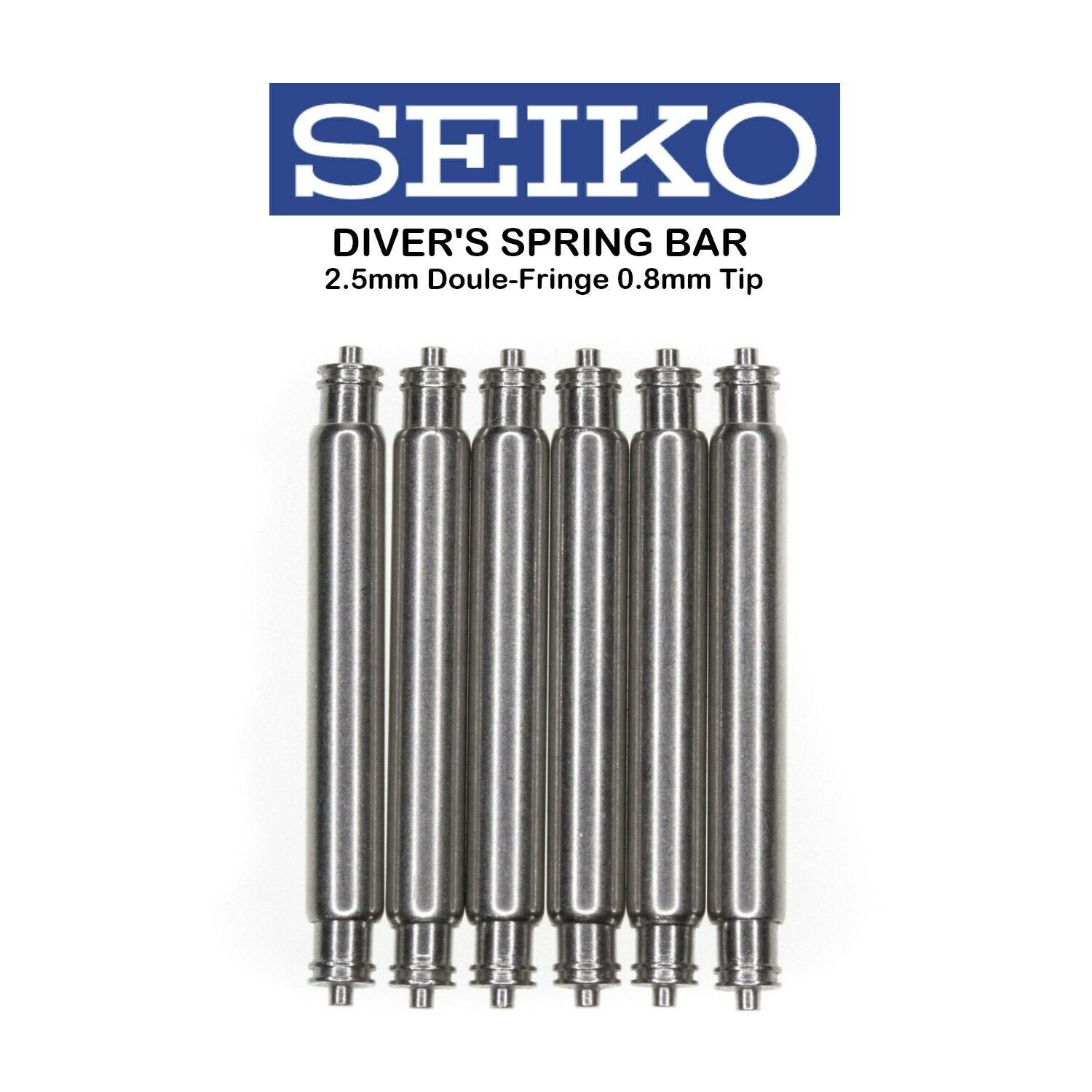 20mm OEM SEIKO 2.5mm FAT Spring Bars PROSPEX Doule-Fringe 0.8mm Tip x6 A