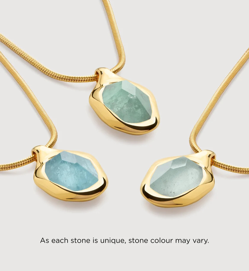 MONICA VINADER 💎 Odyssey Chain Necklace 18k Gold & Aquamarine £199
