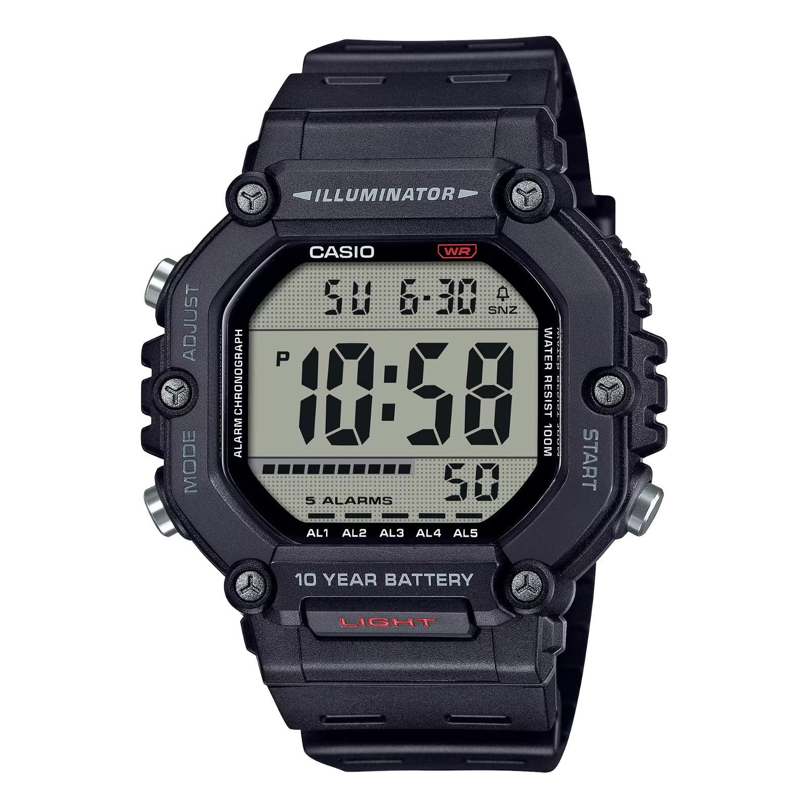 Casio AE1600H-1AV, Chronograph Watch, Illuminator, 5 Alarms, 10 Year Battery