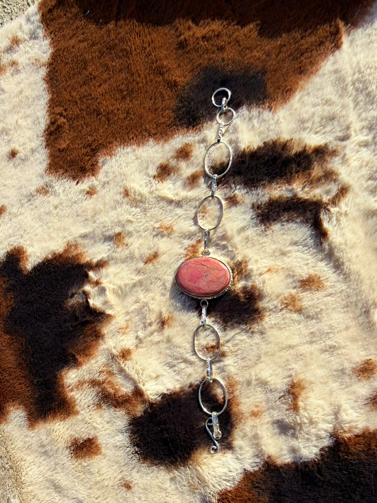 Sterling Silver Pink Gemstone Bracelet
