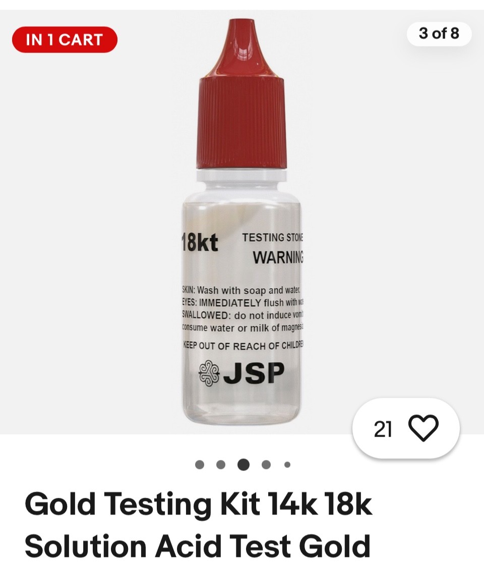 Gold Testing Kit 10k 14k 18k 22k Solutions Acids + Scratch Stone Test