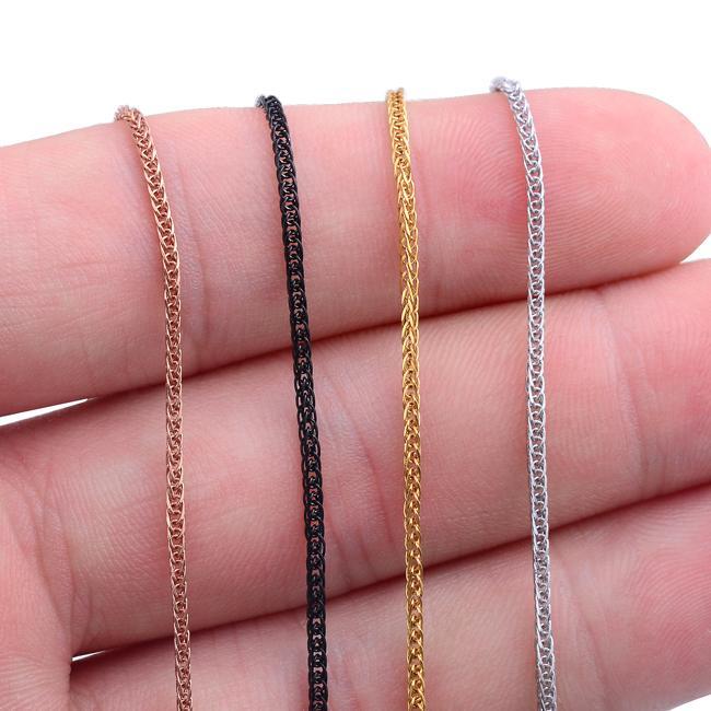New Arrival Width 1mm Stainless Steel Link Chain for Men and Women Four Colors