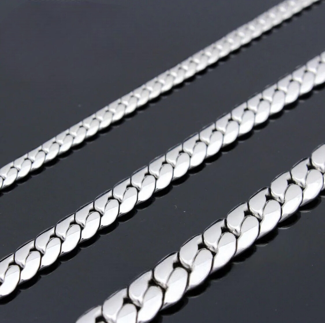 Silver Miami Cuban Curb Chain Necklace 18-24″ MEN WOMEN Stainless Steel 4/5/6mm