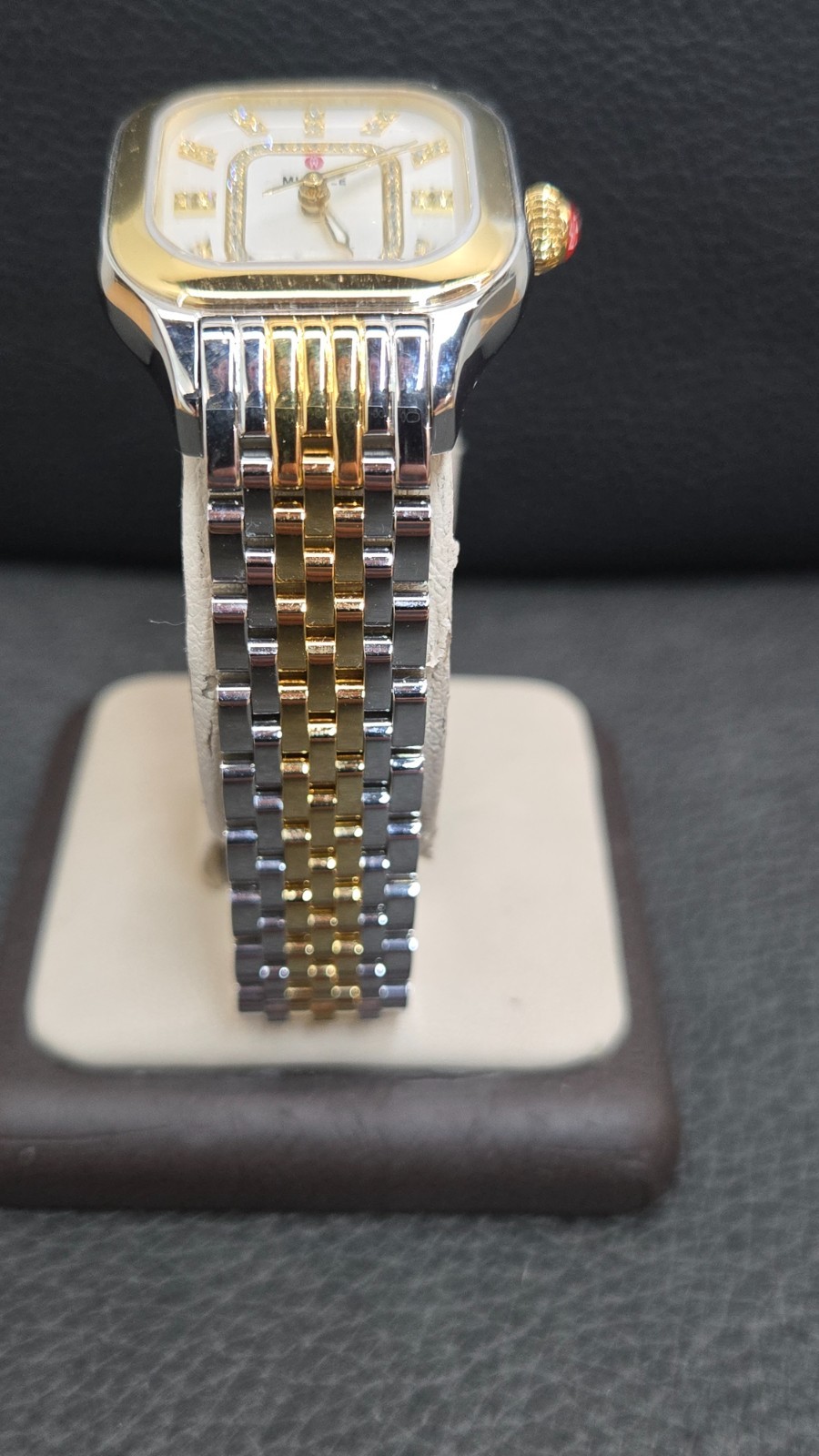 Michele Meggie MMW33B001 Set, Two-Tone Diamond Dial, 7″ Band, 29mm Case Watch