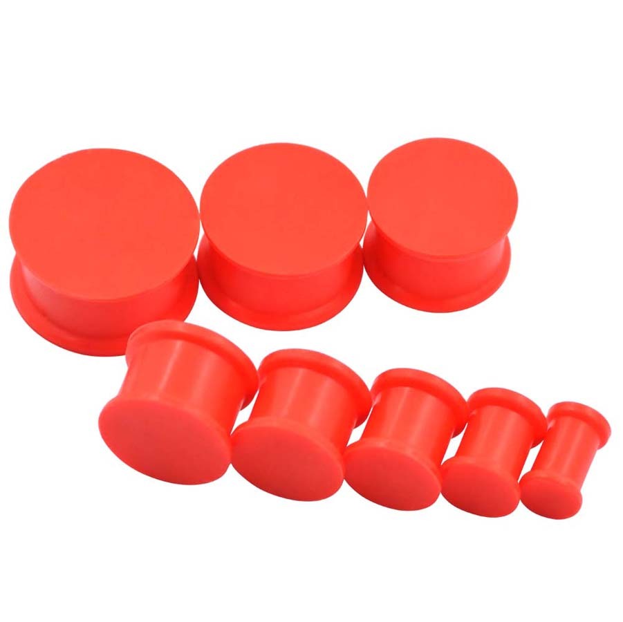 2PCS Solid Silicone Ear Plugs Double Flared Saddle Ear Gauges-Soft Ear plugs