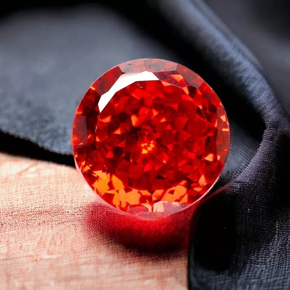 Natural Zircon Red Cambodian 98-100 Ct EGL Certified Round Cut Loose Gemstone