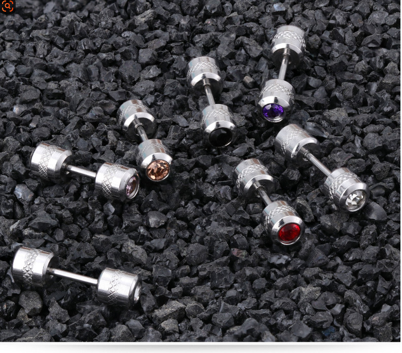 A Pair Surgical Titanium Steel Double Sided Screw Back CZ Stud Earrings 4mm PE65