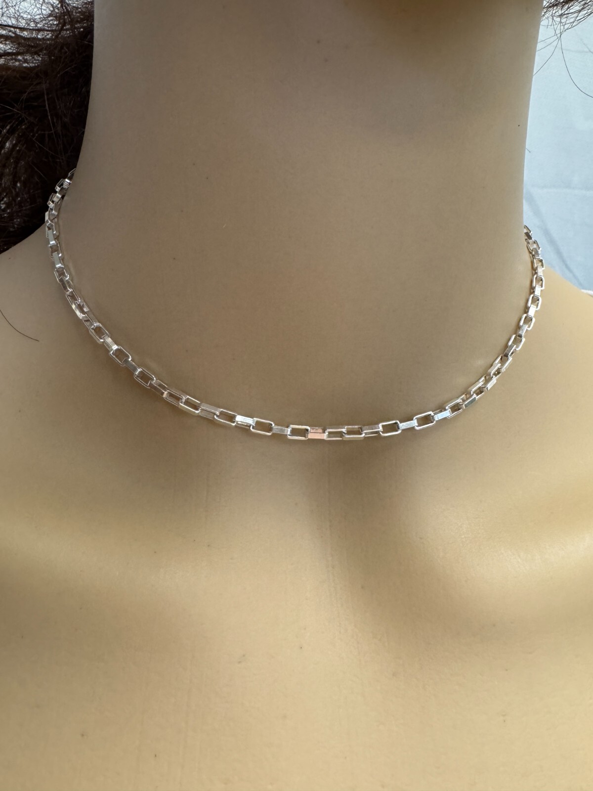 Solid Sterling Silver Heavy Box Necklace Chain (7″-36″) Made In Italy