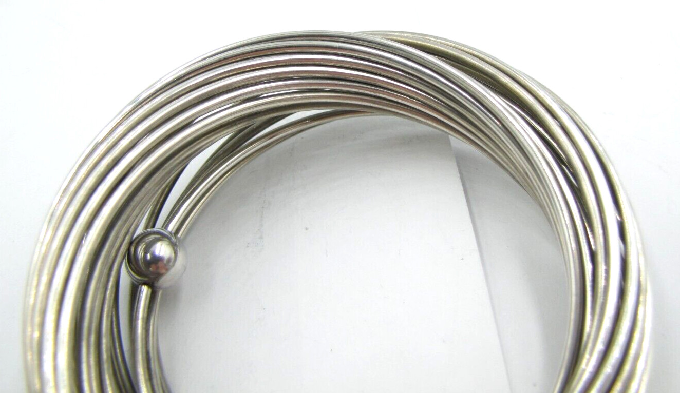 c.1990 Important Expanding GYROSCOPE & BALL BRACELET Solid Handcrafted Silver
