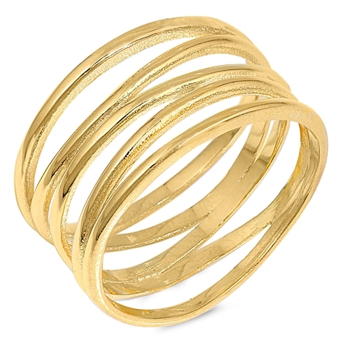 USA Seller 5 Row Ring Sterling Silver 925 Plain Best Jewelry Yellow Gold Plated
