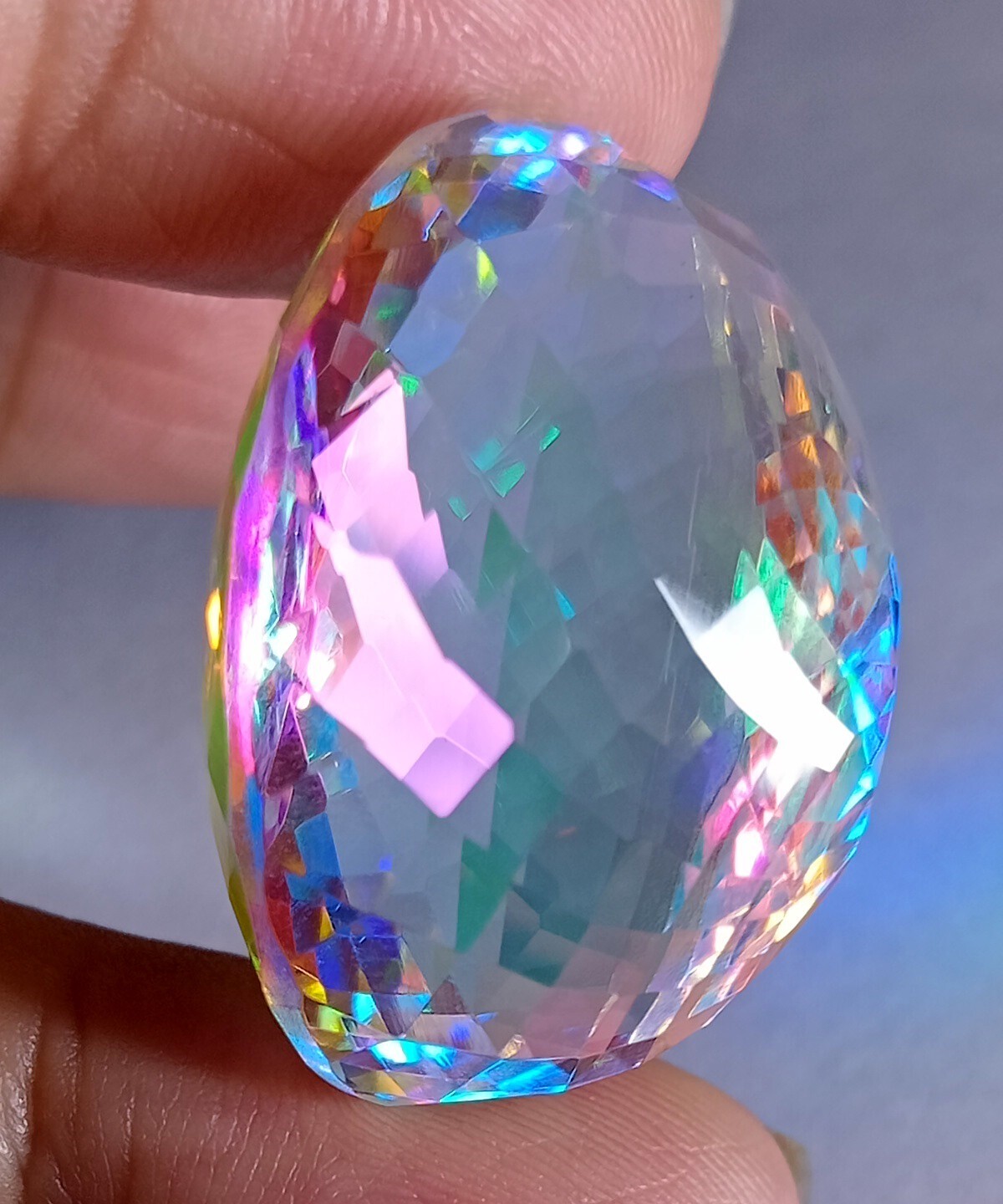 Mystic Topaz Natural Rainbow Certified Oval Cut Excellent 67.80Ct Loose Gemstone