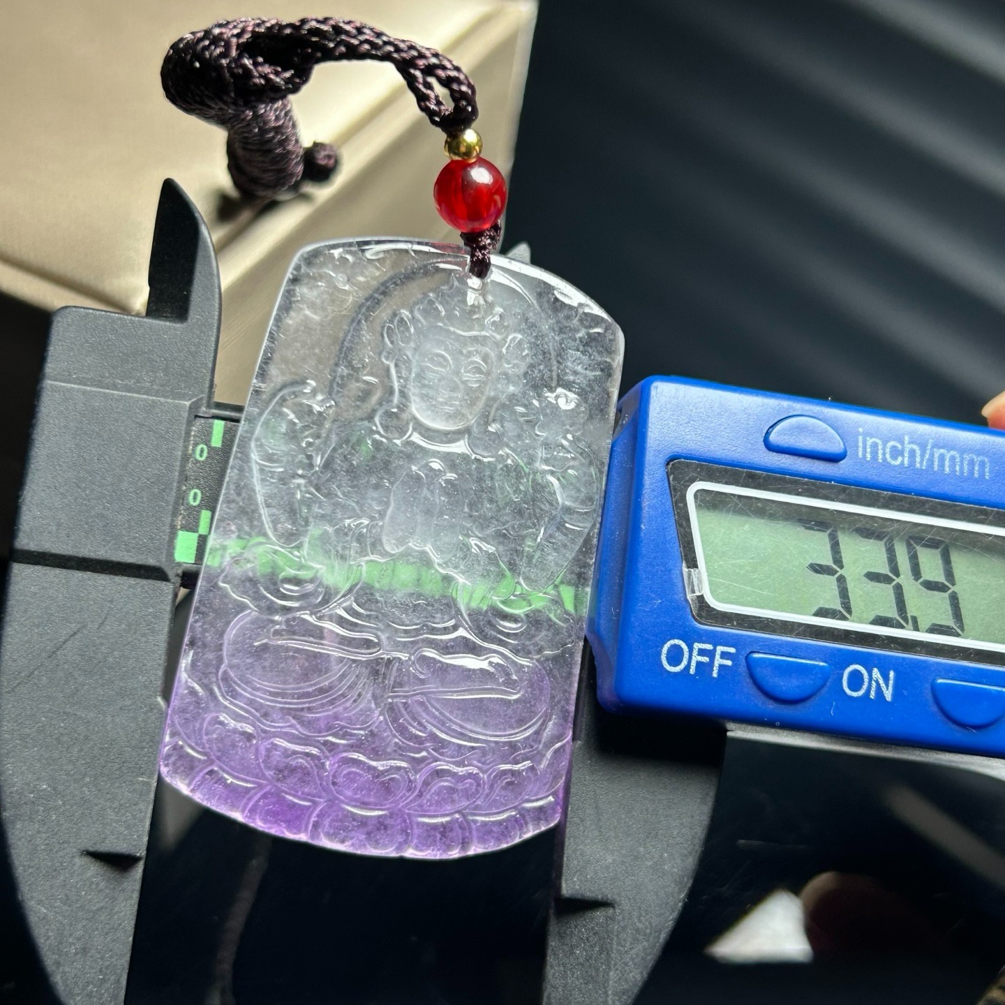 Nature ice white Burmese Jade Jadeite Carved kwan-yin lucky Pendant&Necklaces