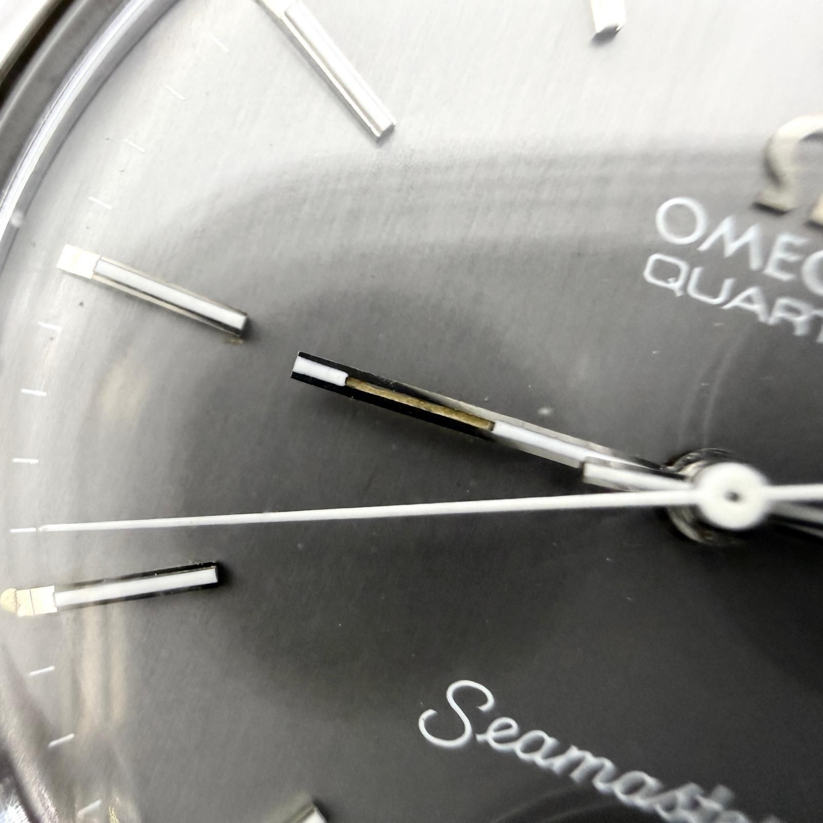 Junk working OMEGA Watch Seamaster Grey Silver Quartz 38.4mm Auth Rare Men’s #30