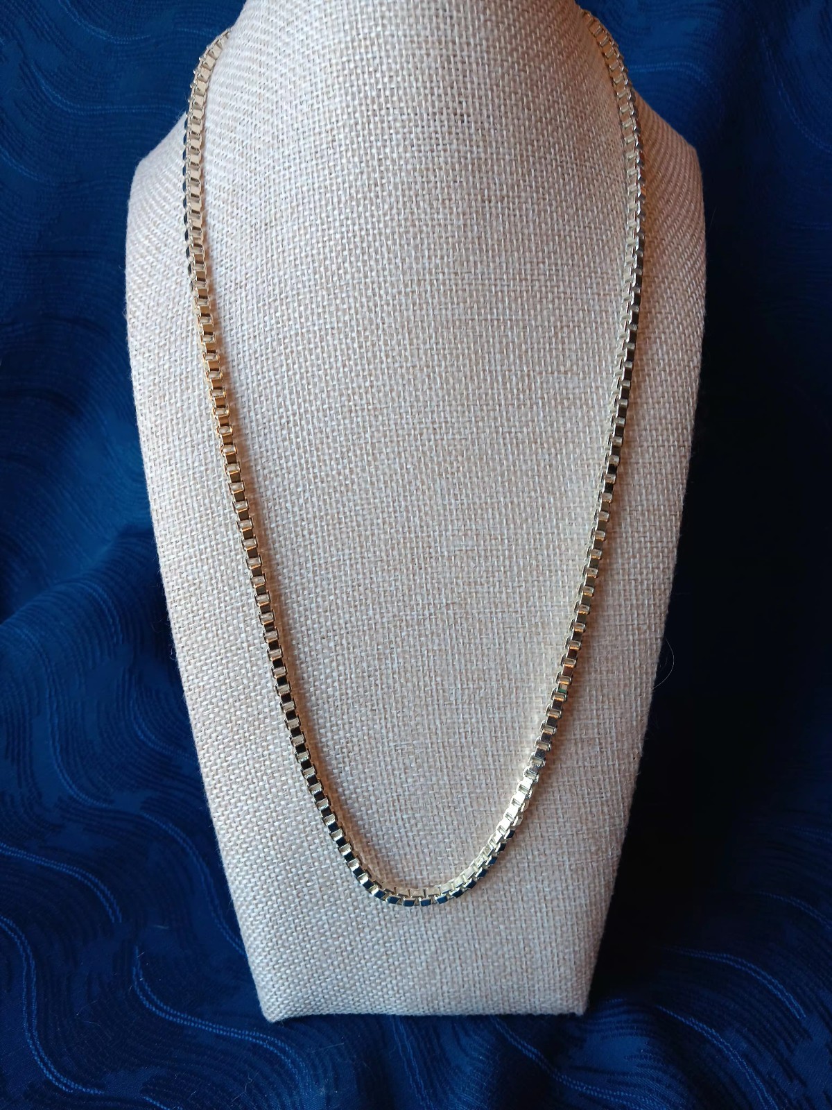 Vintage Talbots Chunky Venetian Box Chain Designer Necklace 22.5”