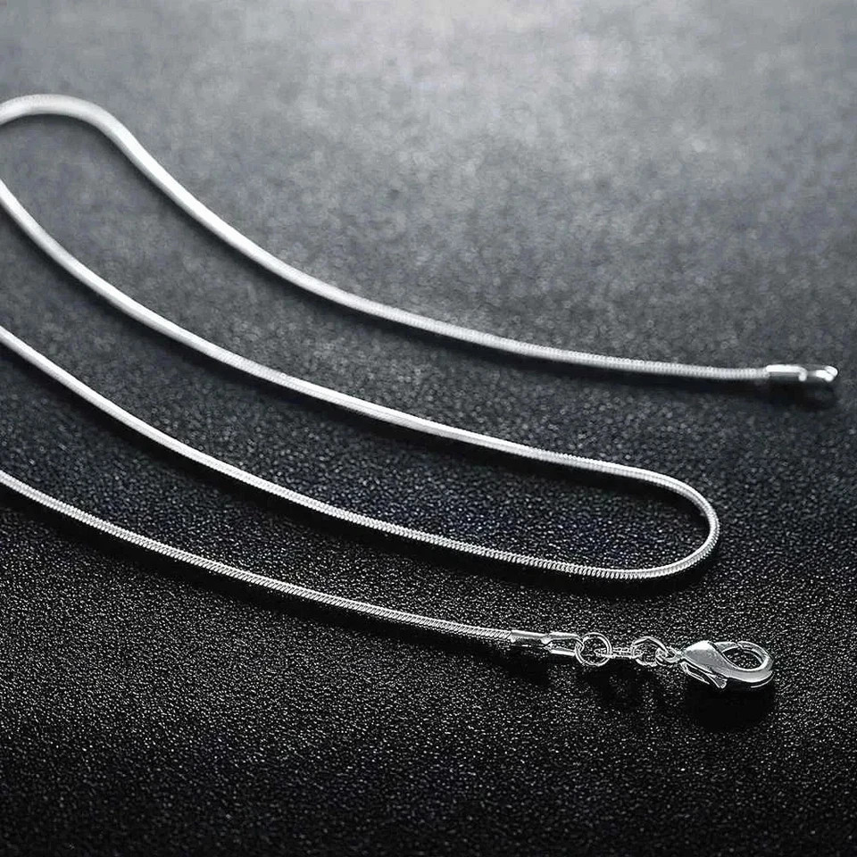 10PCS wholesale 925 sterling solid silver 1MM 16-30inch snake chain necklace