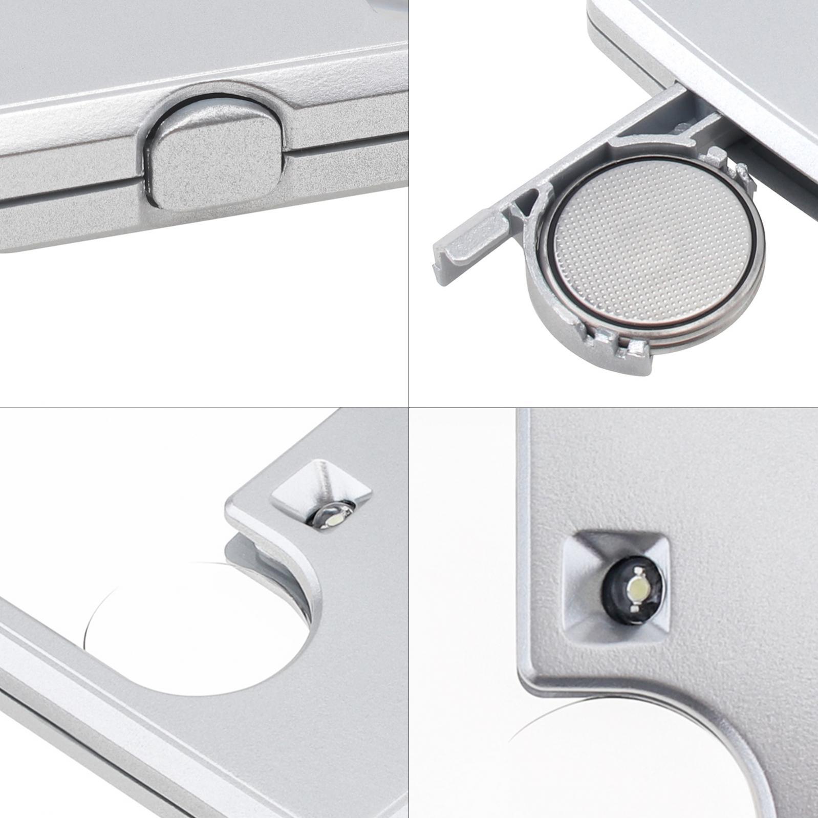 2 Pack Magnifier, 3X 6X Pocket Magnifying Glass with Light, Card Type Magnifying