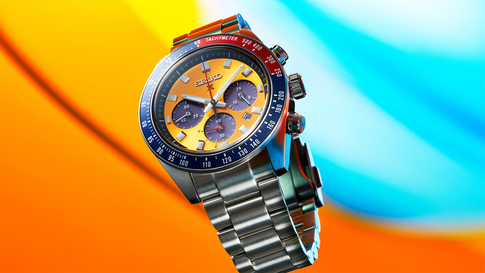 Seiko Prospex Speedtimer “Pogue” Orange Dial Stainless Steel Watch SSC947
