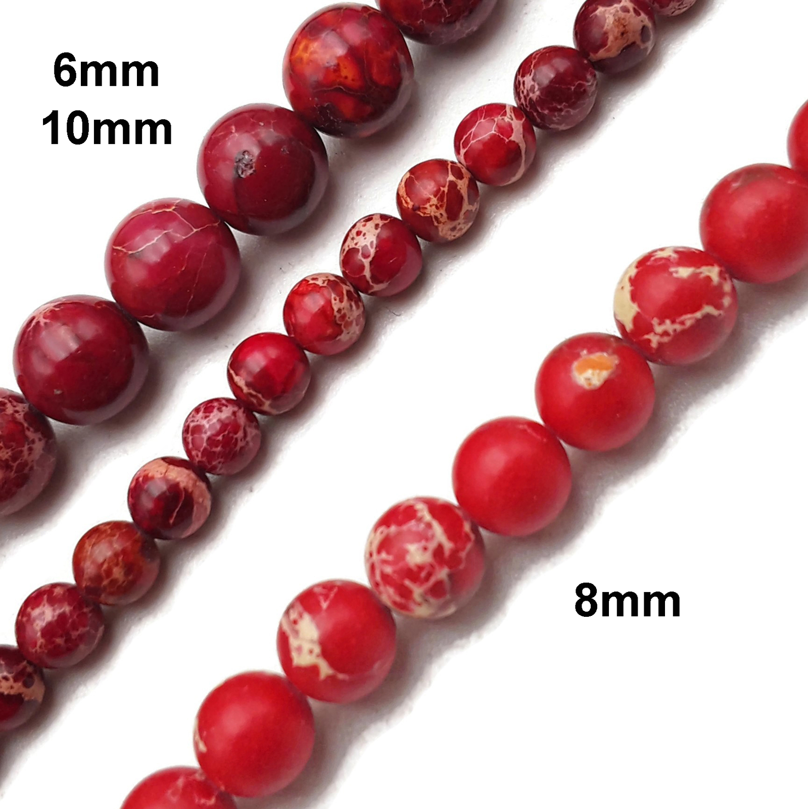 Red Sea Sediment Jasper Smooth Round Beads 4mm 6mm 8mm 10mm 12mm 15.5″ Strand