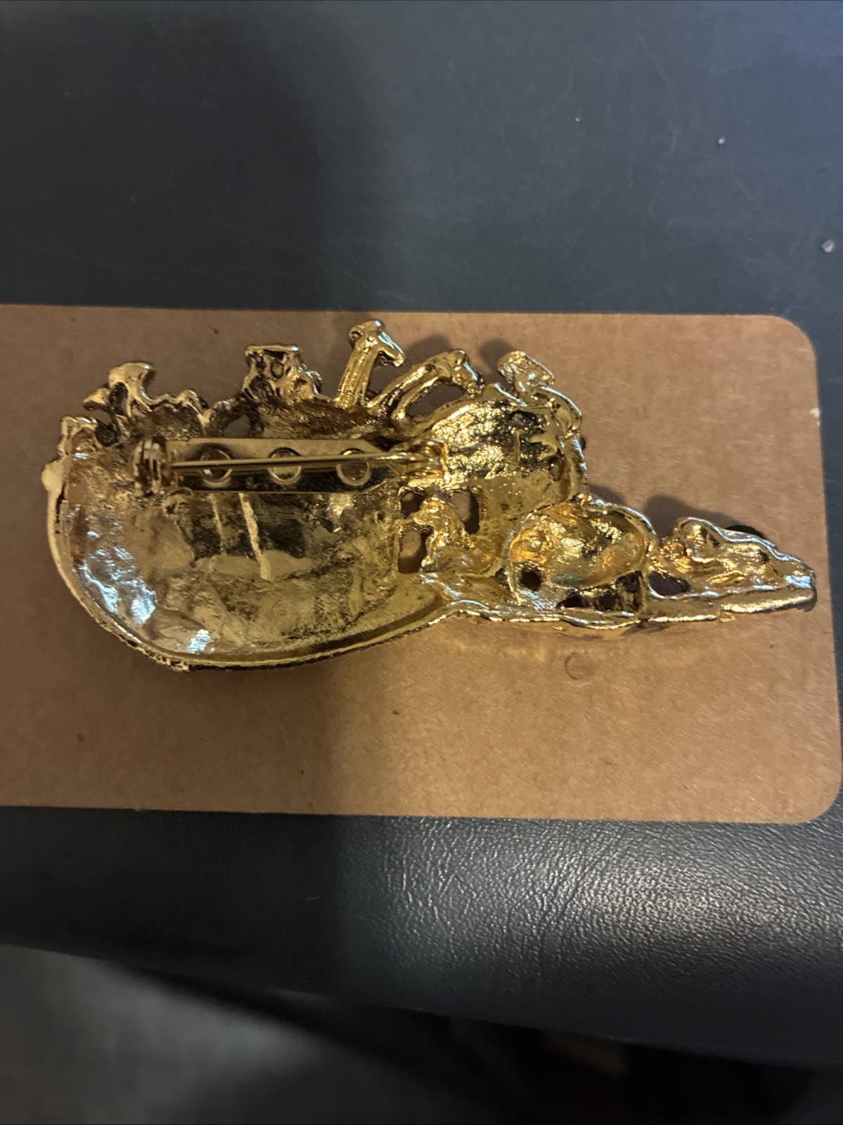 Noah’s Ark Gold Tone Brooch