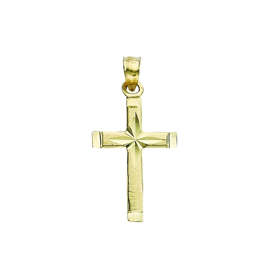 14k solid yellow gold cross 0.8 grams