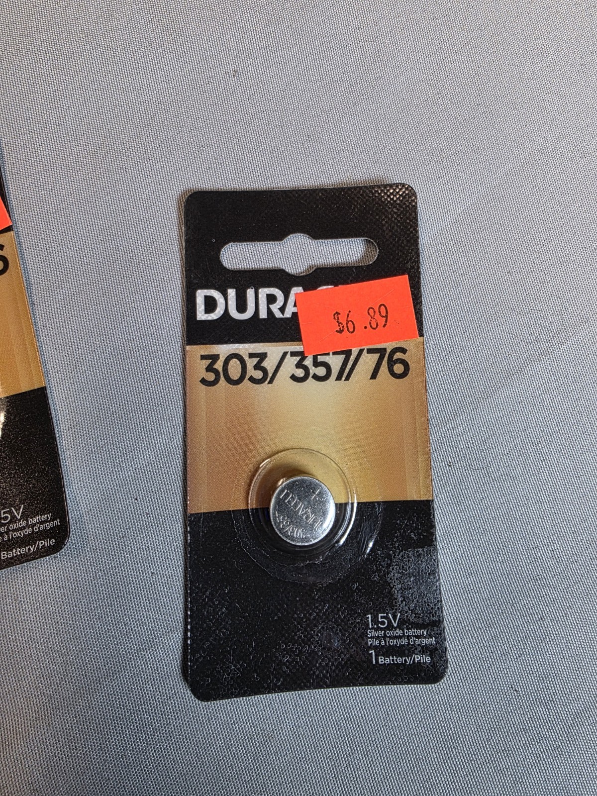 Duracell 303/357/76 SR44W Silver Oxide Coin Cell Button Battery 3 Pack