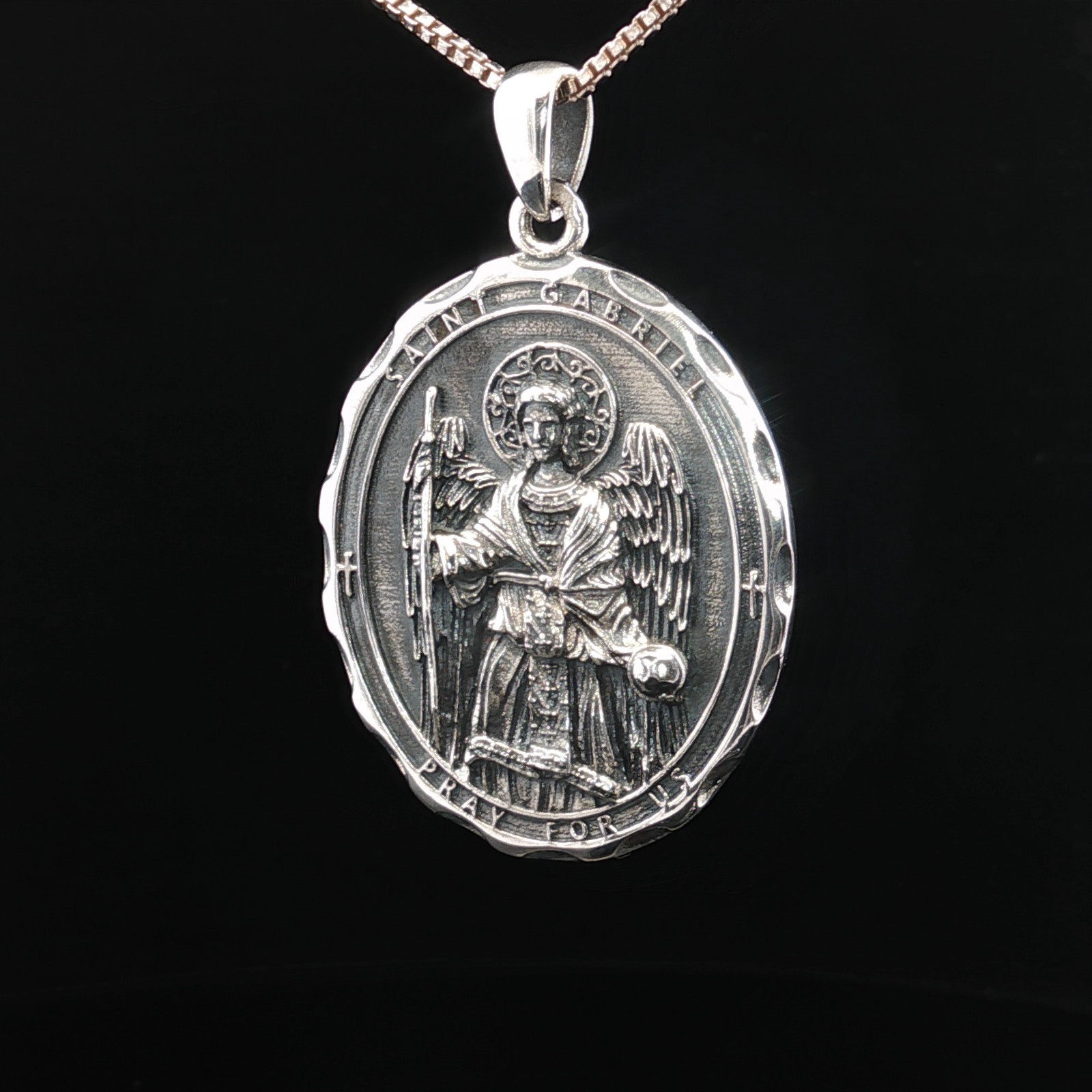 925 Sterling Silver Archangel Gabriel Necklace