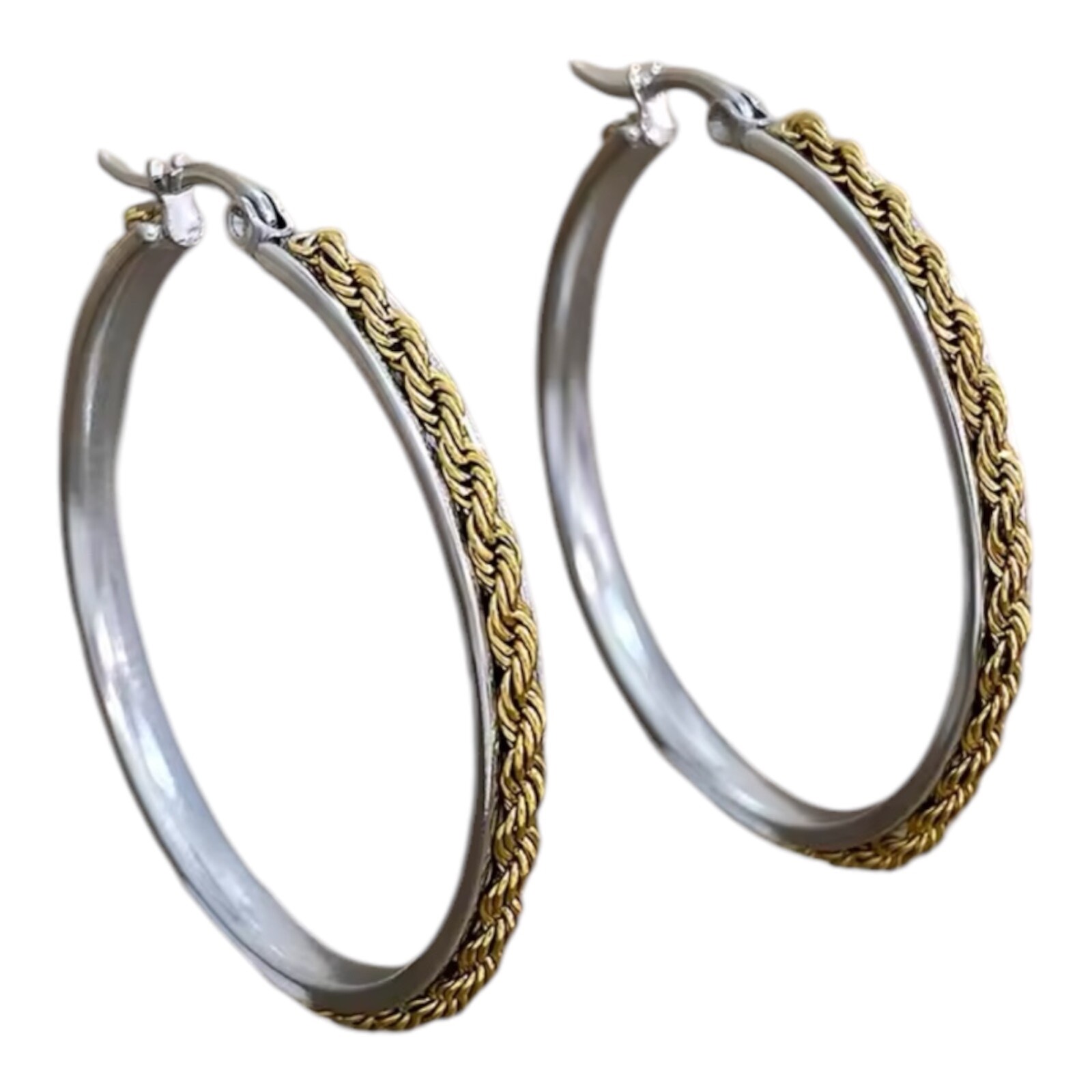 ZARD Rope Chain Hoop Earrings
